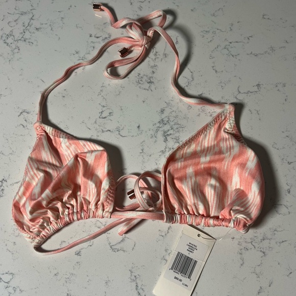 Eberjey NWT Pink Carmelita Mamey Gisele Top Kate Bottoms Striped Bikini Sz Large - Picture 3 of 8